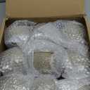 Leyndo 9 Pcs 4 Inch Glitter Cream Beaded Balls Ornaments for Christmas Tree Plastic Christmas Balls Ornaments Decorative Hanging Tree Decorations for Home Xmas Holiday Party Decor