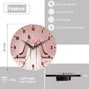 SPUNKER Clock for Bedroom,Pink High Heel Shoes Wall Clocks,Butterfly Battery Operated Wall Clock Silent Non-Ticking Decorative for Home Kitchen Bathroom Living Room Bedroom Office 10 Inch