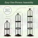 Evergreen Metal Garden Obelisk Trellis for Climbing Plants Outdoor Black | 7 Feet Adjustable | Indoor Plant Trellis for Potted Plants & Heavy Vines | Floral Pattern Arch Trellis