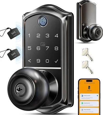 Veise VE018 Smart Knob Handle Lock - Fingerprint, App Control, Keyless Entry for Front