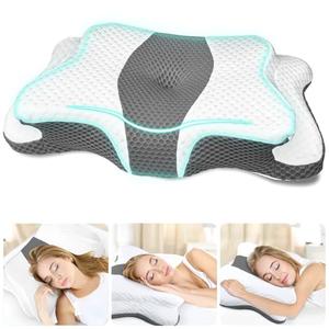 CHxxy Memory Foam Pillows, Cervical Pillow for Neck and Shoulder Pain Relief, Ergonomic Contour Bed Pillow, Soft for Side Sleep Stomach Sleeping and Back Sleeper