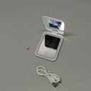 Kintion 2025 Pocket Mirror, Rechargeable Dimmable 3 Color Lighting 1X/3X LED Compact Travel Makeup Mirror for Purse, Portable, Folding, Handheld, Small Lighted Mirror for Women Gift, White