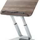 Tounee Book Stand for Reading, Telescopic Book Holder, Adjustable Height Pull Out Design Ergonomic Cookbook Stand with Elastic Page Clips Fits All Books (Silver)