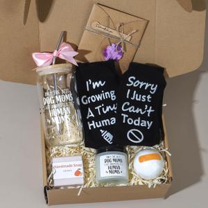 New Mom Gifts for Women, New Mama Set After Birth,Funny Dog Mom Pregnancy Gift for Expecting, First Time Pregnancy Birthday Gifts,Post Partum Essentials Self Care Package for Women