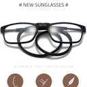 Magnetic Blue Light Blocking Reading Glasses for Presbyopia, Blue Light Filter, and Interchangeable Adjustable Straps (Black)