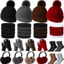 Suhine 20 Pcs Winter Warm Hats and Gloves Knitted Scarf Foldable Ear Muffs and Socks Warmer Set for Men Women Ski Outdoor (Classic Colors)