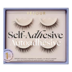 Velour Effortless Self Adhesive Eyelashes (2-Pack), Reusable Pre Glued Strip Lashes, No Trim Needed Lash Strips, Press On Eyelashes No Glue Needed, Lightweight Adhesive Eyelash Strips