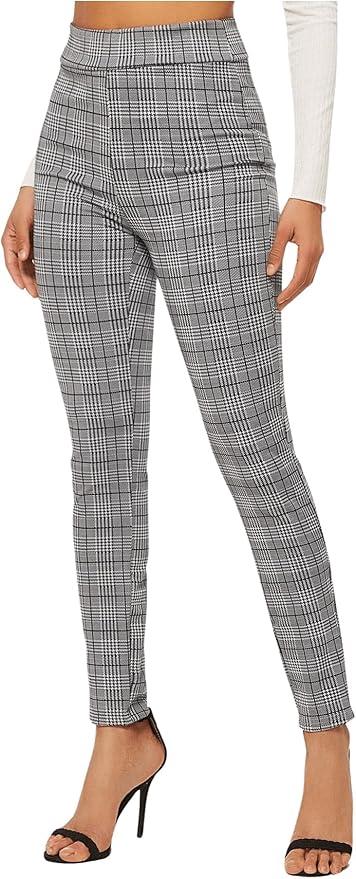 Shell Women's Printed Pants Casual Plaid Ankle Skinny Size 32