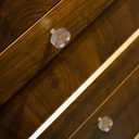 Hotop 8 Pieces Glass Cabinet Knobs Crystal Pulls Gold Cabinet Dresser Handle Bulk Brass Drawer Pull for Furniture Kitchen Cupboard Hardware Office Nightstand Decor (Round Style)