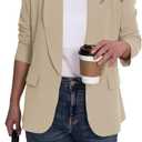 Ahlaray Women's Blazer Business Casual Lapel Collar Long Sleeve Open Front Work Office Suit Jackets Blazer, Medium, Apricot