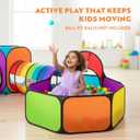 Playz 5pc Kids' Play Tents & Tunnels - Ball Pit for Toddlers, Basketball Hoop, Crawling Tubes, Pop-Up Playhouses, Baby Obstacle Course for Indoor or Outdoor Use
