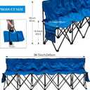 6 Seats Folding Soccer Bench, Sports Team Bench, Blue