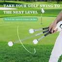 Retractable Golf Swing Trainer Golf Grip Trainer with Arm Band for Right-Handed Golfers, Grip Correction & Swing Click Feedback Training Aid, Indoor & Outdoor Practice, Golf Gifts for Men