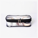 Portable Zippered Transparent Vinyl Travel Cosmetic Bag Clear PVC Makeup Kits Organizer Utility Pouch See Through Plastic TSA Approved Toiletry Carry Pouch