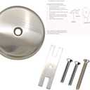 Single Hole Bathtub Drain Overflow Plate - Overflow Drain Cover | Tub Drain Cover with Three Matching Screws/Bathtub Overflow Drain Cover with Adapter (Brushed Nickel)