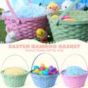 JOYIN 3 Pcs Easter Bamboo Baskets, Round Woven Goodie Basket with Handle, Empty Candy Toys Gift Basket for Easter Egg Hunt, Kids Party Treats Picnic Favors Decorations,10.25"X11"(Blue, Pink, Green)