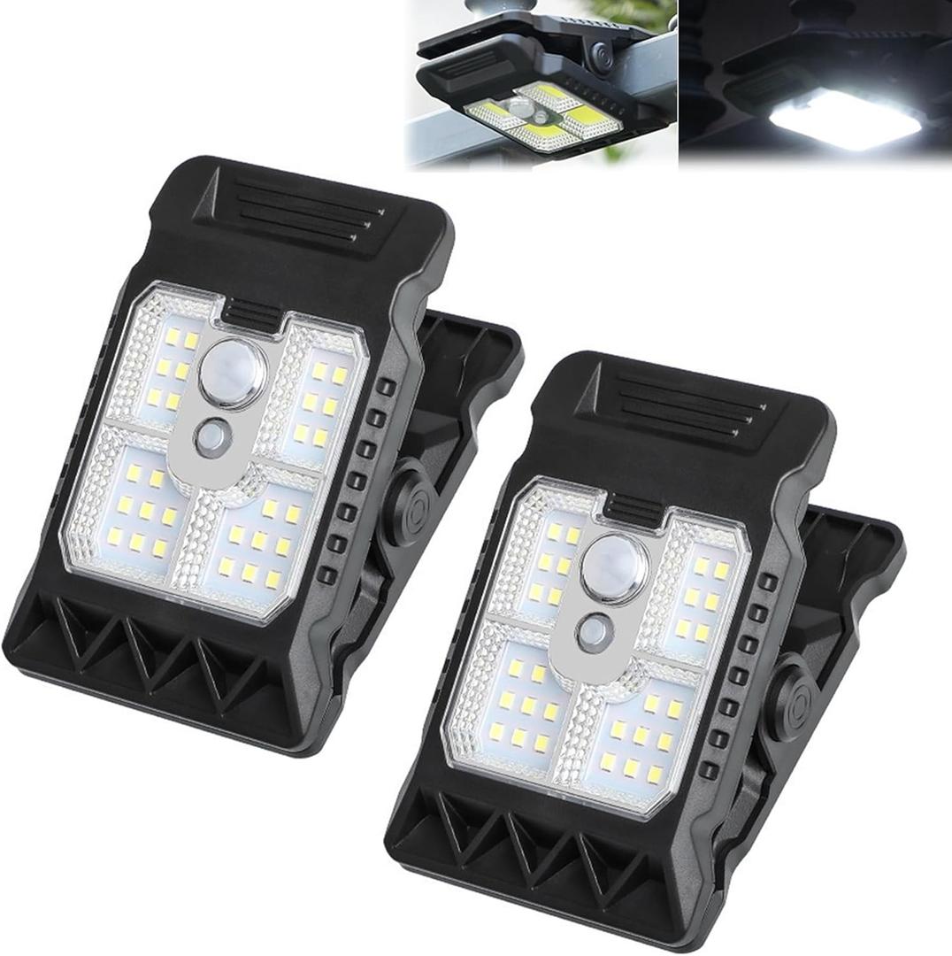 2PCS Solar Clip Light with Motion Sensor,2026 New Portable LED Light Outdoor WaterproofAdjustable Clip On LED Light for Garden, Multifunctional Clip Lamp for Garage
