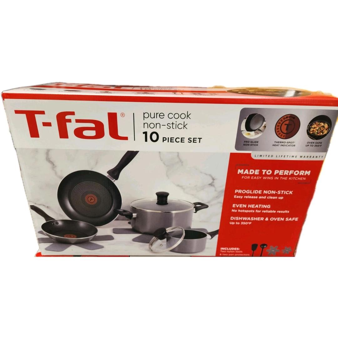 T -FAL PURE COOK NON-STICK 10 PIECE SET 