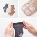 J Poqobog Baby Crew Socks,Grips Combed Cotton Socks Toddler Non-Skid for Girls,Boys Non Slip/Anti Skid 9-Pack