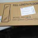 Delma Wall Full Length Mirror, Standing Mirror Full Body, Large Floor for Wall Door Bedroom Bathroom Living Room with Aluminium Frame(with Stand, (56x15-Black)