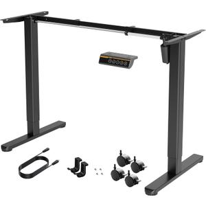 Claiks Standing Desk Frame, Electric Stand Up Desk Legs Frame Workstation Up to 63",T-Shaped Adjustable Standing Computer Desk for Home and Office, (Black Frame only)