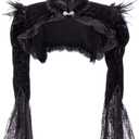 Alivila.Y Fashion Corset Womens Feather Steampunk Jacket Retro Bolero Vintage Shrug (Medium, Black)