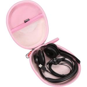 Mchoi Hard Protable Case Fits for Logitech H390 / Logitech Zone 301 Wired Headset, Case Only, Pink
