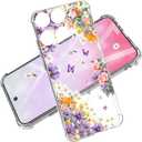for Moto G Stylus 2025 Case 5G Cute Flowers Floral Design for Girls Women Slim Soft TPU Bumper Shockproof Silicone Cell Phone Cover for Motorola Stylus 6.7 (Purple Sweetheart)