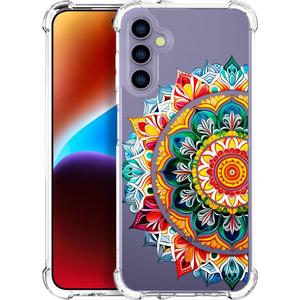 Compatible for Samsung Galaxy S24 Plus & S25 Plus Case for Women Cute Phone Funda Clear Design, S24+ / S25+ Cases Transparent Cool Kawaii Protective, Mandala Floral Decoration Henna Flower