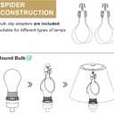 Small Lamp Shades Set of 2, 5.5" Top x 10" Bottom x 6.6" High, Small White Lamp Shades for Table Lamps, Fabric Lampshade Replacement for Bedside Lamp, Wall Sconces, Spider, Clip on Adapters Included