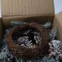 Christmas Wreath 16"-18" Door Wreath with Frost Winter Wreath with Big Pine Cone Red Berries Christmas Reef for Indoor Outdoor Wreaths for Table Fireplaces Porch Walls Window Wreaths Home Decor
