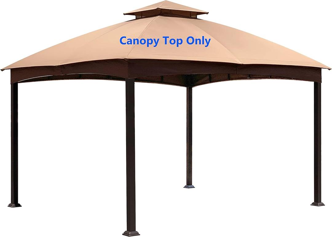 APEX GARDEN Replacement Canopy Top for The Lowe's Allen roth Gazebo Model # TPGAZ2303, TPGAZ2403, TPGAZ2303-ABCD, TPGAZ2403-AC (Light Brown)