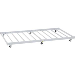 VECELO Twin Trundle Bed Frame Only/Roll Out/Enhanced & Up-Graded Metal Slats Support with Lockable Casters, White