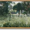 KBKBART Framed Wall Art Vintage Decor, Vintage Meadow with Flowers Oil Painting, Classical Canvas Artwork, Scenery Art Prints for Bedroom Living Room, Bathroom Wall Decor, Gallery, Gifts for Friends or Family (8"x10")