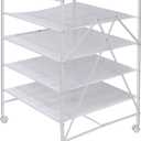 Honey-Can-Do 5-Tier Mesh Laundry Drying Rack with Wheels, Soft Nylon Flat Drying for Sweaters Delicates, Foldable Rolling Clothes Rack, 43 Linear Feet, Holds 30 lbs, White, 40 lbs