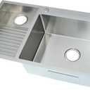 Laundry Utility Sink With Washboard Stainless Steel Kitchen Sink Household Pool Balcony Room Wash Basin Easy Clean Double-Bowl 1000mm/39.3Inch
