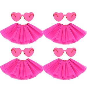 4 PCS Adult Tutus Skirts for Women Tutu Skirt Elastic Tulle Tutu Colored Tutus for Dance Runners Halloween Party