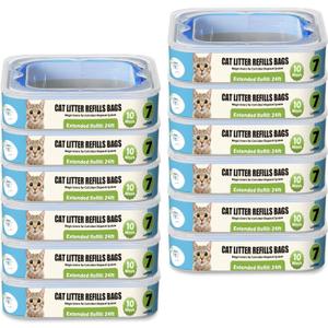 Cat Litter Refills Cartridge Compatible with Your Genie Litter Standard, Plus and XL Cat Litter Pail, Pack of 12