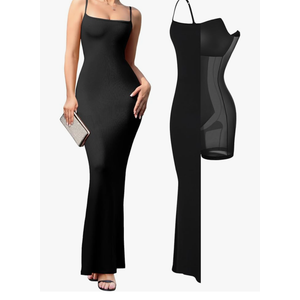 Popilush Maxi Dress Bodycon Dresses for Women Cocktail Spaghetti Strap Shapewear Dress Party Date Night Summer Long large