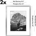 Americanflat 16x20 Picture Frame with Polished Plexiglass - Set of 2 - Use as 11x14 Frame with Mat or Display 16x20 Photo Without Mat - Galleria Collection - Picture Frames for Wall Display - Silver