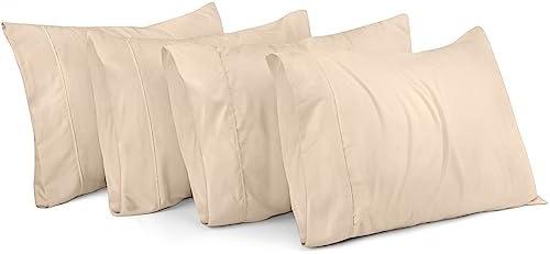 Utopia Bedding Queen Pillow Cases - Pack of 2- Envelope Closure - Soft Brushed Microfiber Fabric - Shrinkage and Fade Resistant Pillow Covers Queen Size 20 X 30 Inches (Beige)
