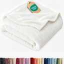 Ultra Soft Fleece Blanket Twin Size - Flannel Fleece Luxury Twin Blanket - Lightweight for Couch Bed Chair - Thick, Warm and Breathable - All Season Cozy Fuzzy, Anti-Static Microplush Bedding, White