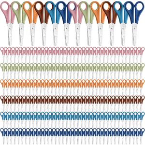 Lasnten 240 Pcs Colorful Scissors Bulk 5cm Scale Blunt Tip Scissors for Kids Safety Scissors for Classroom Office School Home Paper Cutting
