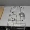 iPEGTOP Sink Protector Grid 28-3/8" x 14-3/16", Stainless Steel Sink Grids for Bottom of Kitchen Sinks Rear Drain Hole, Sink Grate with Hole Cover for Kitchen Sink Single Sink Bowl, One-Piece