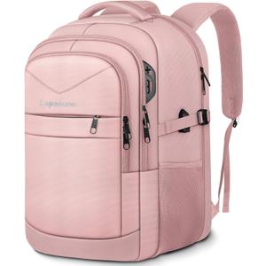 Lapsouno Business Laptop Backpack,Travel Backpack, Carry on Backpack for Women, TSA 15.6 Inch Travel Laptop Backpack with USB Port, College School Business Backpack for Women, Light Pink