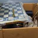Gold Aluminum Table Chess Game Set  , 22''wx 22''h