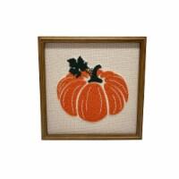 Decorative Framed Wall Art Featuring Textured Pumpkin Design