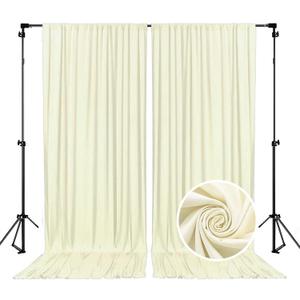 10 x 7 Feet Ivory Backdrop Curtain for Partie, Background Curtains for Photoshoot, Birthday, Wedding, Halloween, Thanksgiving, Christmas, New Year Party Decorations 5Ft x 7Ft, 2 Panels