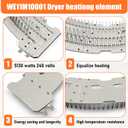 Dryer Mica Heating Element WE11M10001 for GE Hotpoint WE11M32 PS8756702 EAP8756702 3029257 AP579339 for GE OEM Dryer Heating Element Replacement