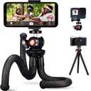 Lammcou Phone Flexible Tripod Actioncam Lightweight Vlogging Bendable Travel Octopus Gorilla Portable Mini Tripods DSLR Hero 12 11 10 trpode for Vlogging Video Recording